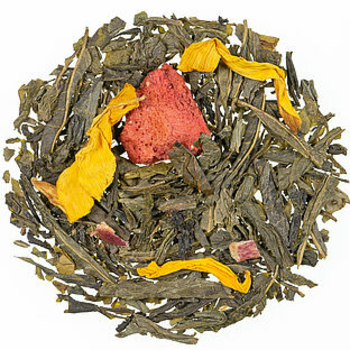 Grner Tee Kleiner Drache aromatisiert mit Krutern und Fruchtstcken